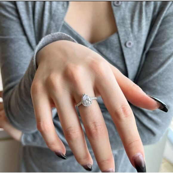 Teardrop 925 Sterling Silver Ring - Picture 3 of 9